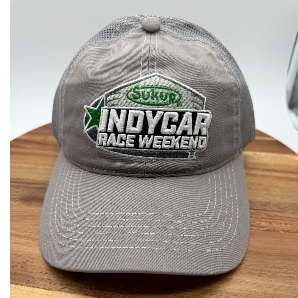IndyCar Race Weekend Iowa Sukup 2025 Trucker Hat Grey Mesh Adjustable Cap 0846